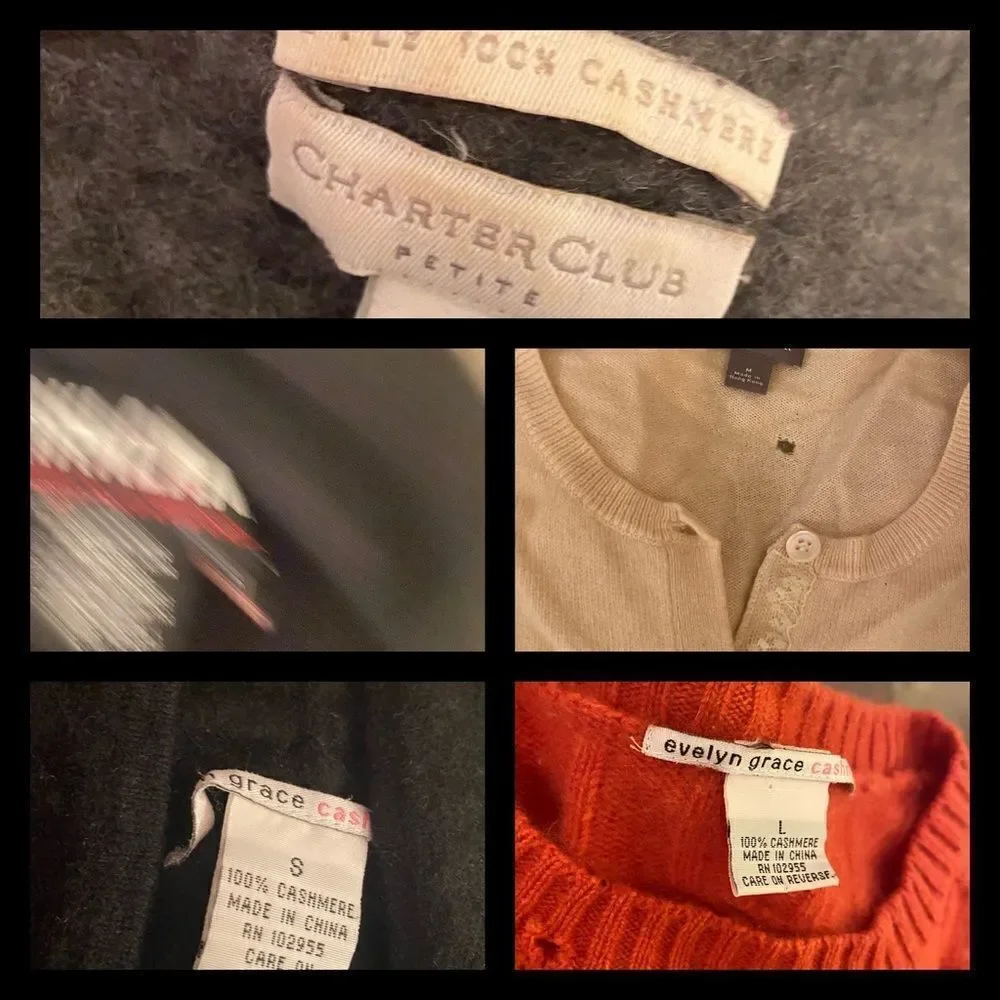 7 Damaged cashmere sweaters for craft or repair sold together as a lot - Picture 2 of 4